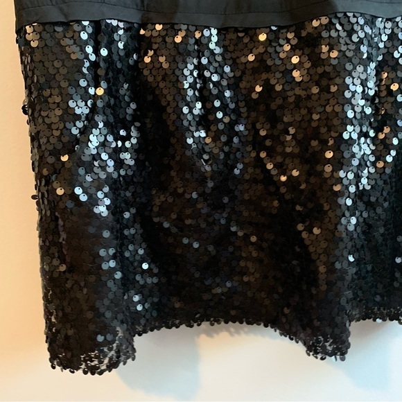 Nanette Lepore Black Silk Sequin Sleeveless Shift Mini Dress Size 8 - Picture 4 of 10